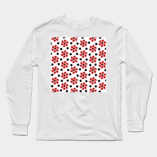 spring red white black grey floral pattern Long Sleeve T-Shirt